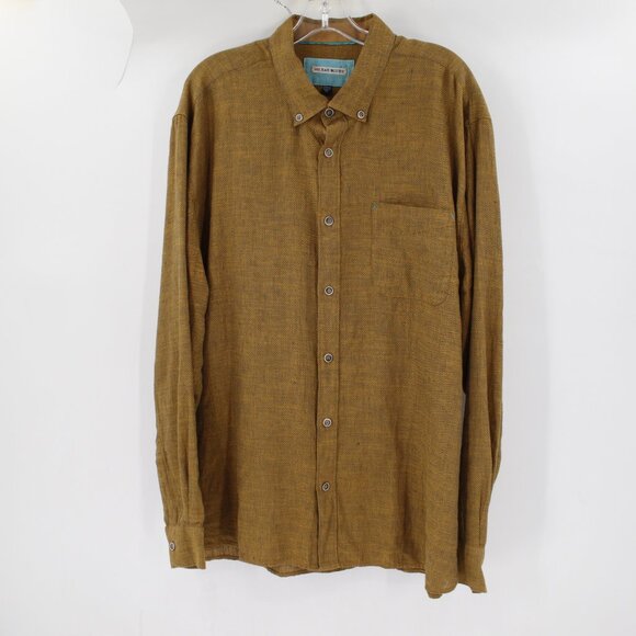 32 Bar Blues Shirt Mens 2XL Linen Cotton blend Button Down Long Sleeve pocket - Picture 1 of 9